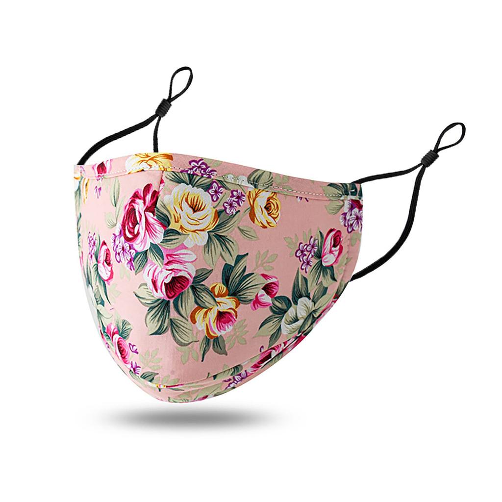 1 шт. Взрослая моющаяся дышащая защитная маска для лица с цветочным принтом
