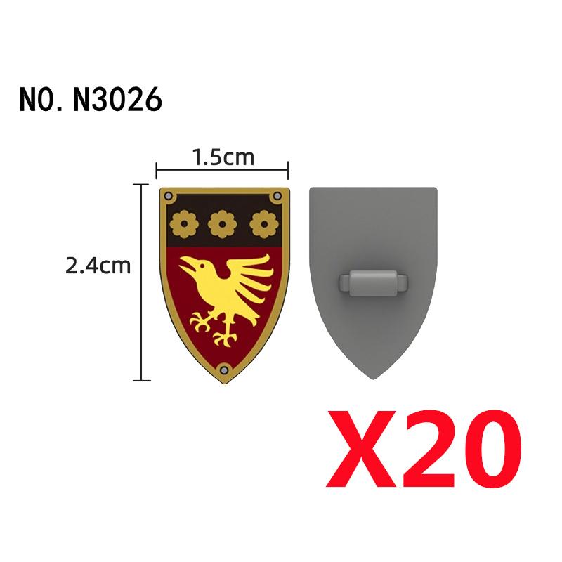 Medieval Castle Green Dragon Knight Building Blocks Figure Accessory Shield Vest Warhorse Cape Orc Flag Mount Wolf Toy Gift D123