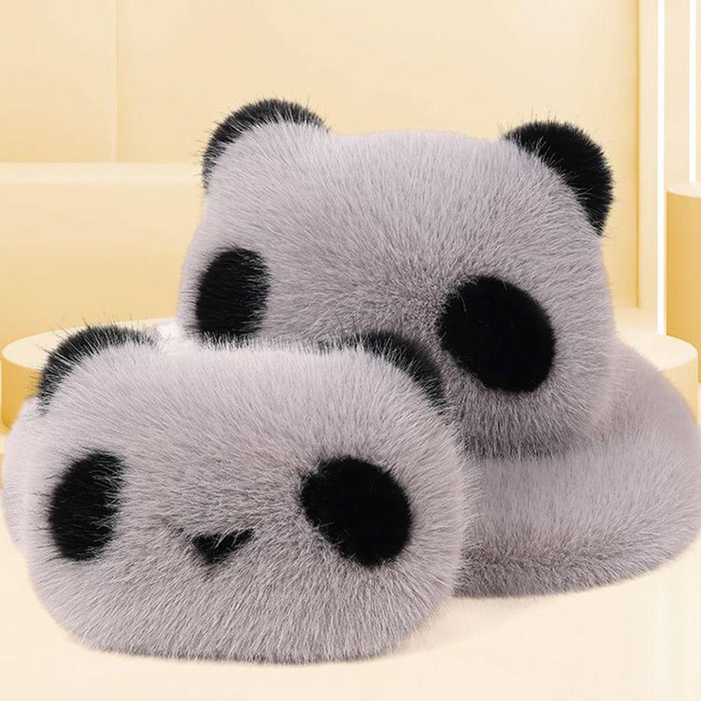 Non-slip Car Plush Cushion Cartoon Panda Backrest Lumbar Support Car Headrest Waist Support Winter