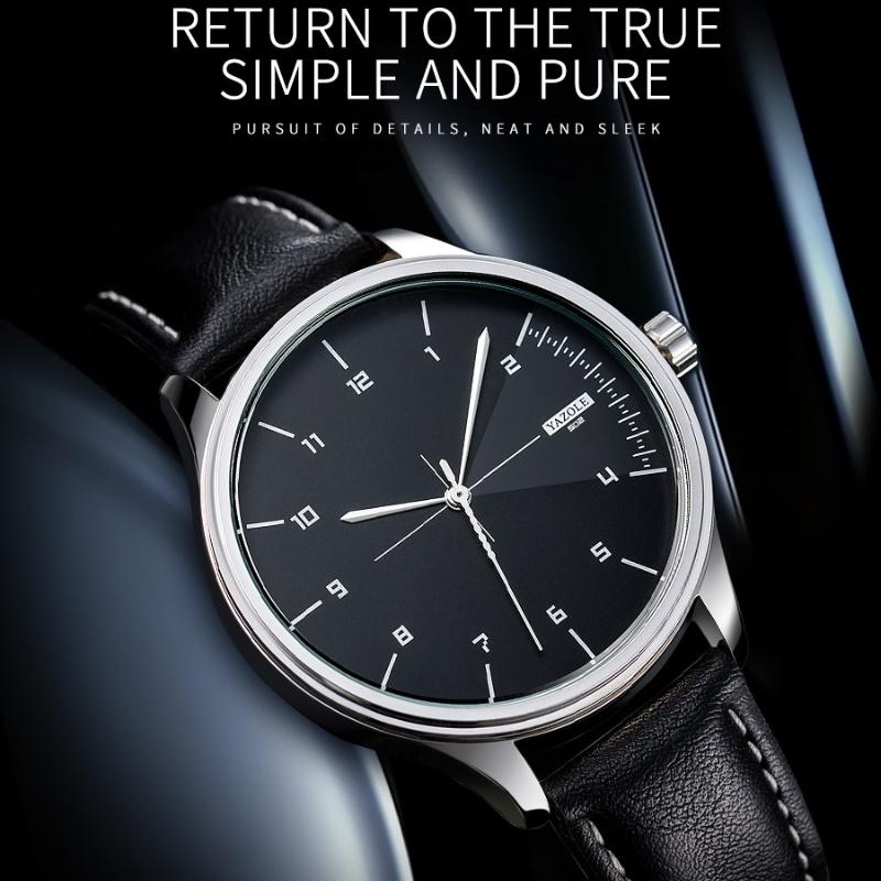 Top Brand YAZOLE Quartz Watches for Men Fashion Casual Leather Band Men's Watch Simple Business Male Wrist Clock Montre Homme