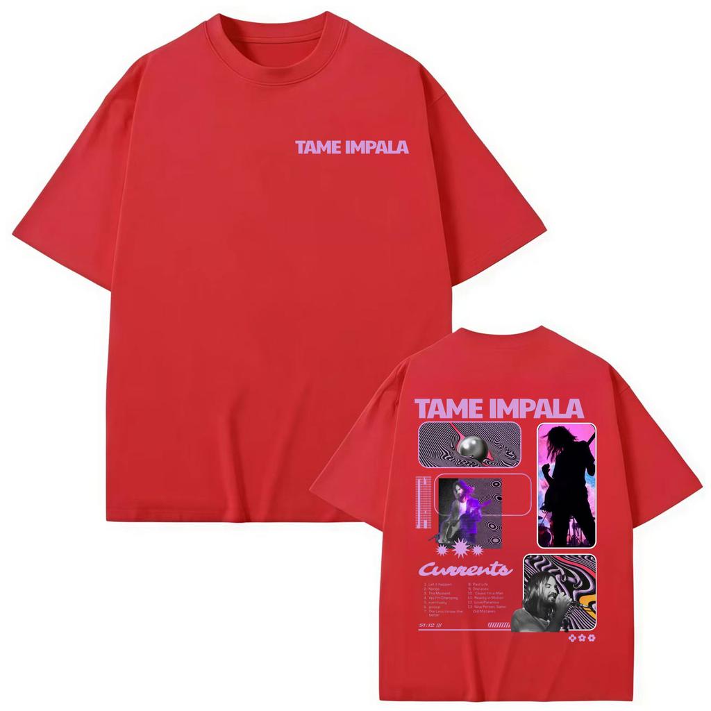 Футболка с принтом Tame Impala, футболка для тура, мужская женская одежда, модная, Y2k, оверсайз, летние повседневные футболки с коротким рукавом