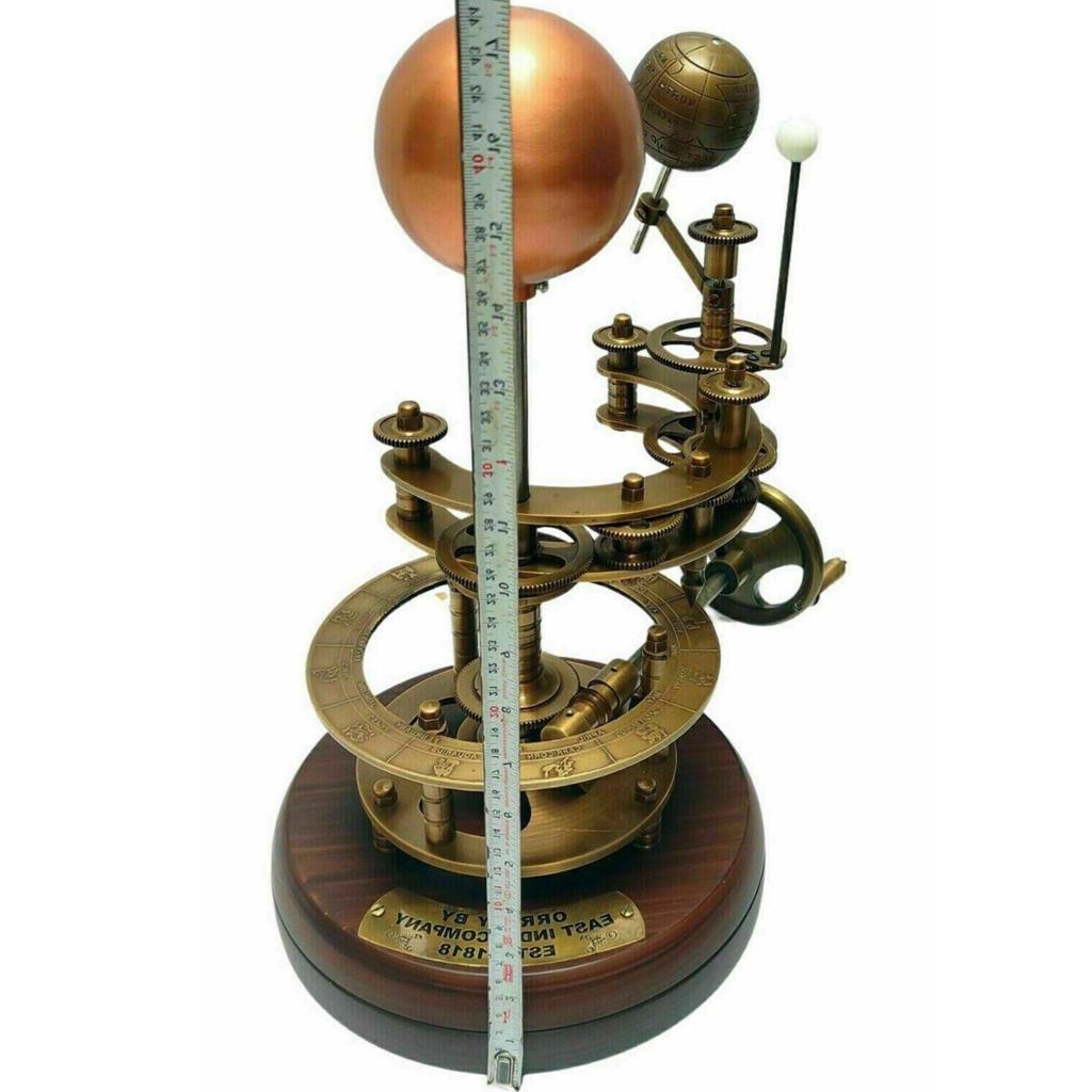 Antique Brass Orrery Solar System Sun Earth Moon Motion Scientific Research Mode