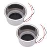 2PCS Luminous Cup Holder Insert 8 LEDs 304 Stainless Steel with Draining Hole for Marine Boat CarRed LED