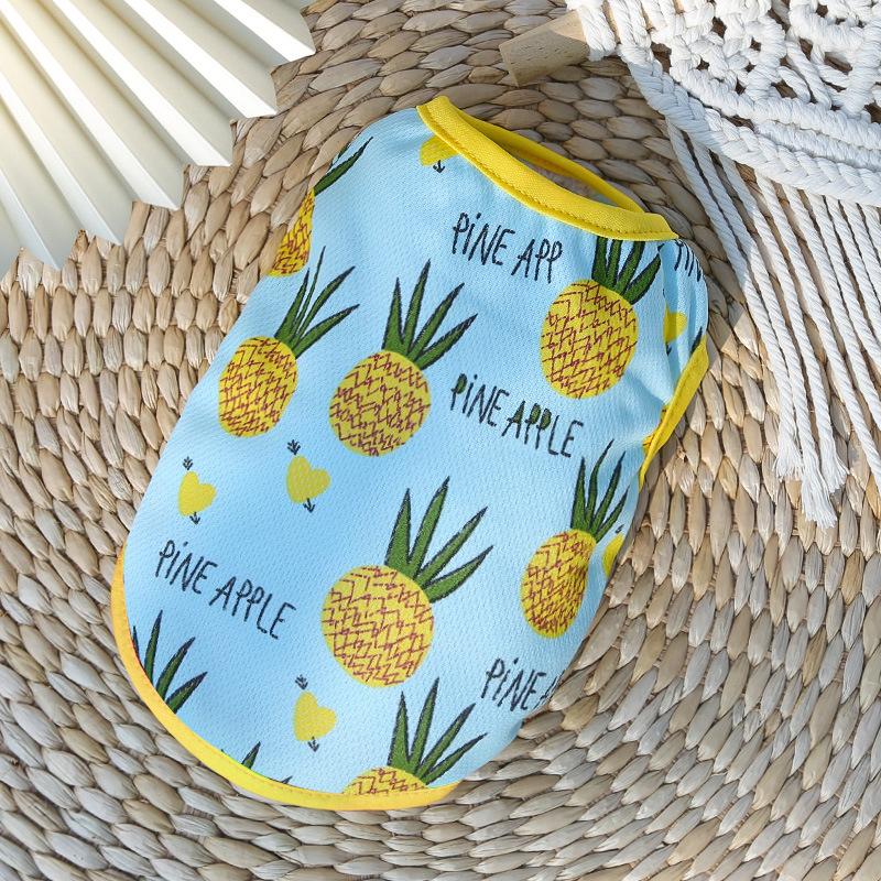 Pet Fruit Strawberry Banana Print VIP Teddy Puppy Dog Clothes Cat Skirt Dog Vest Cat Supplies