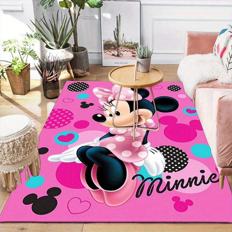 1pc Minnie Pattern Area Rug Soft Flannel Floor Mat for Living Room,Office,Bedroom and Carpet