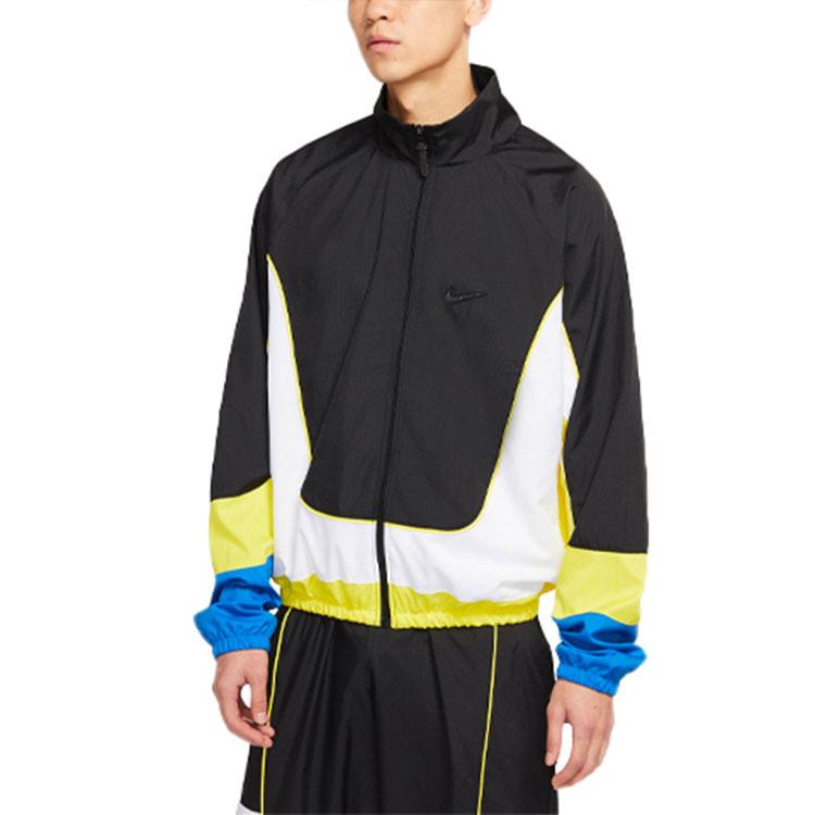 Nike Мужская тканая баскетбольная куртка Throwback, верхняя одежда, черная CV1932-013