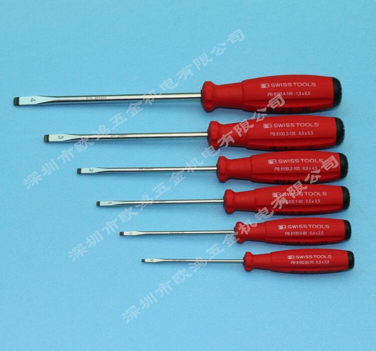 Набор плоских отверток Swiss PB Tools серии 8100 (Размеры 00-4)