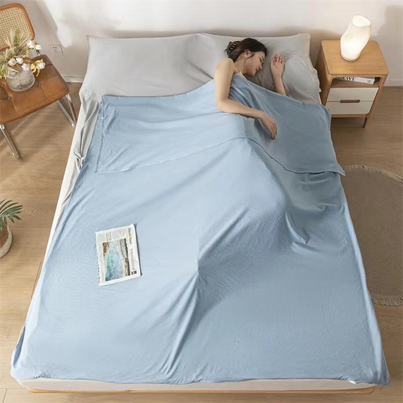 Мягкий портативный спальный мешок для взрослых класса А, легкий спальный мешок из промытого хлопка, грязеотталкивающая простыня для путешествий, отеля