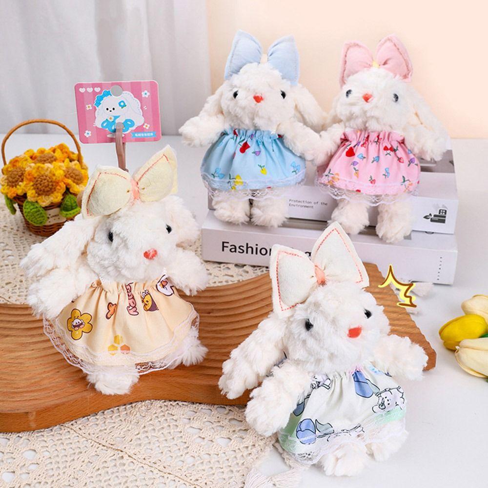 Rabbit Doll Drooping Ear Rabbit Pendant Bowknot Car Key Ring Plush Rabbit Keychain Small Gifts