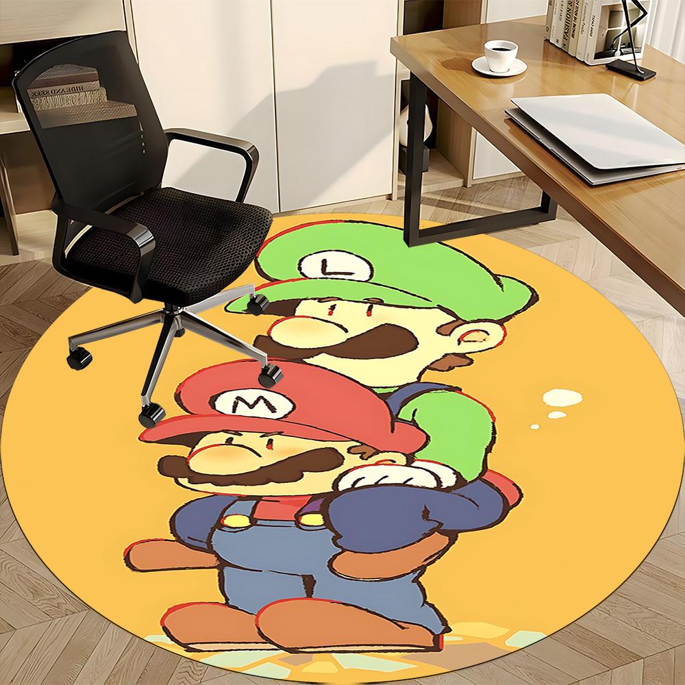 1pc Mario Office Round Area Rug, Under Office Chairs Bedroom Living Room Home Decor  a1022230