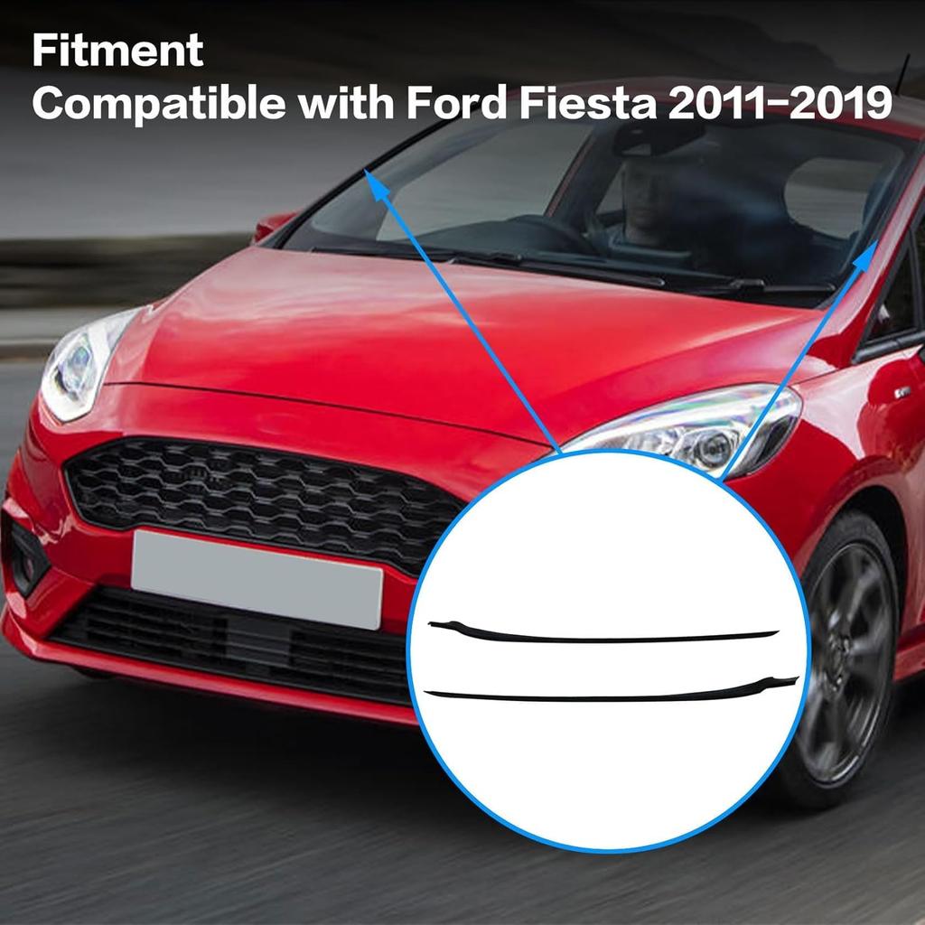 FZJDSD Front Left & Right Side A-Pillar Windshield Molding Trim AE8Z5403136A AE8Z5403137B Compatible with Ford Fiesta 2011 2012 2013 2014 2015 2016