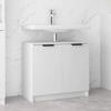 Bathroom Cabinet - White - 64.5x33.5x59 Cm - Engineered Wood - 2 Doors - Easy Assembly