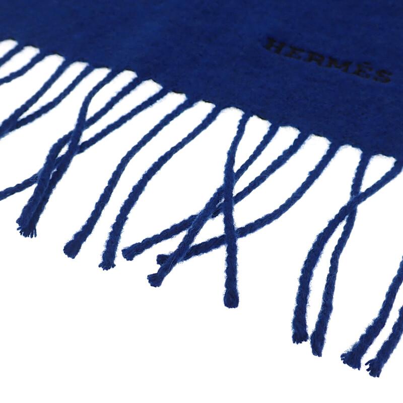 HERMES   Scarf blue/black cashmere Women