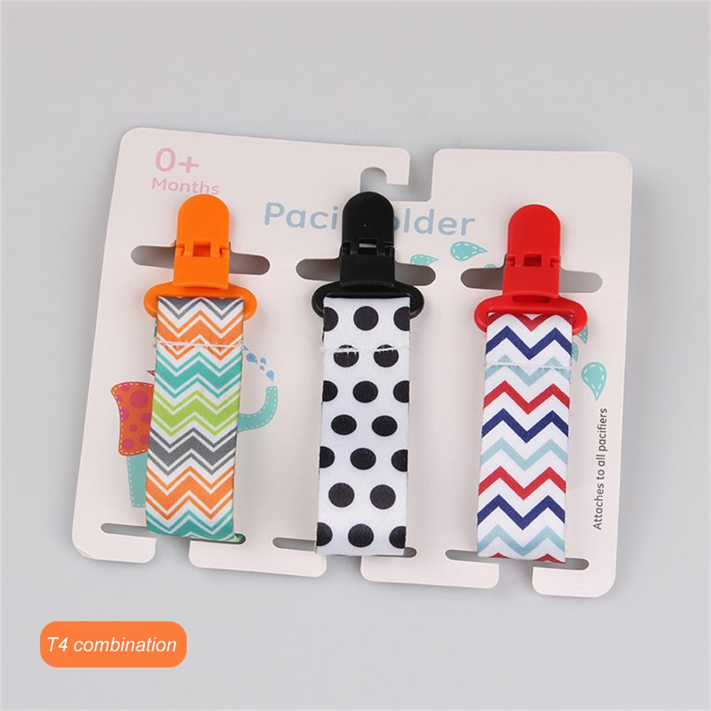 3Pcs/Pack Fixed Button Baby Pacifier Clips Chains Ribbon Dummy Soother Holder Chains Anti-drop Buckle Strap for Pacifier Baby Feeding Gift