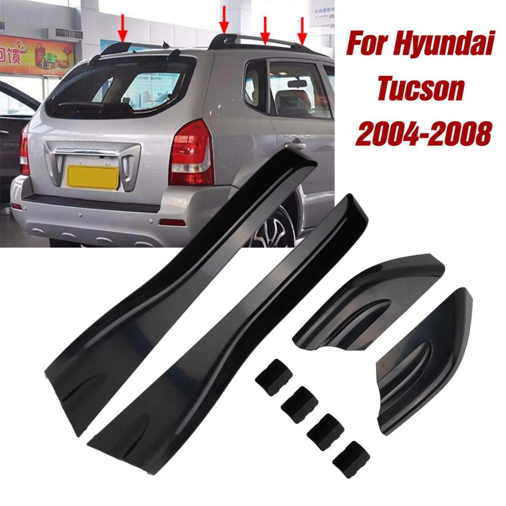 Car Accessories Auto Exterior Parts Roof Rack End Cover Car Auto For Hyundai Tucson 8 Pcs Set Black Plastic Roof Rack End Cover