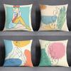 Office Living Room Home Pillowcase Abstract Illustration Style Printed Pillowcase Car Ornaments