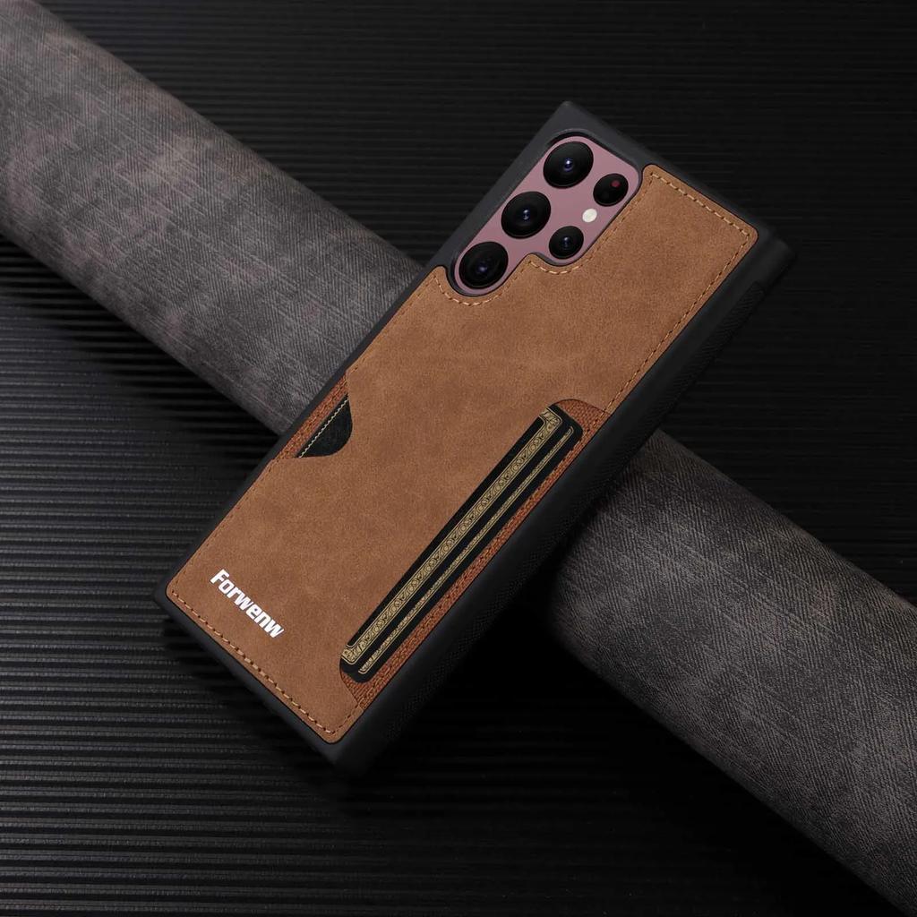 Кожаный чехол для телефона в стиле ретро для Samsung Galaxy S23 S21 FE S25 S24 S22 Ultra Plus A16 A36 A56 A54 A15 A25 A35 A55 кошелек держатель для карт