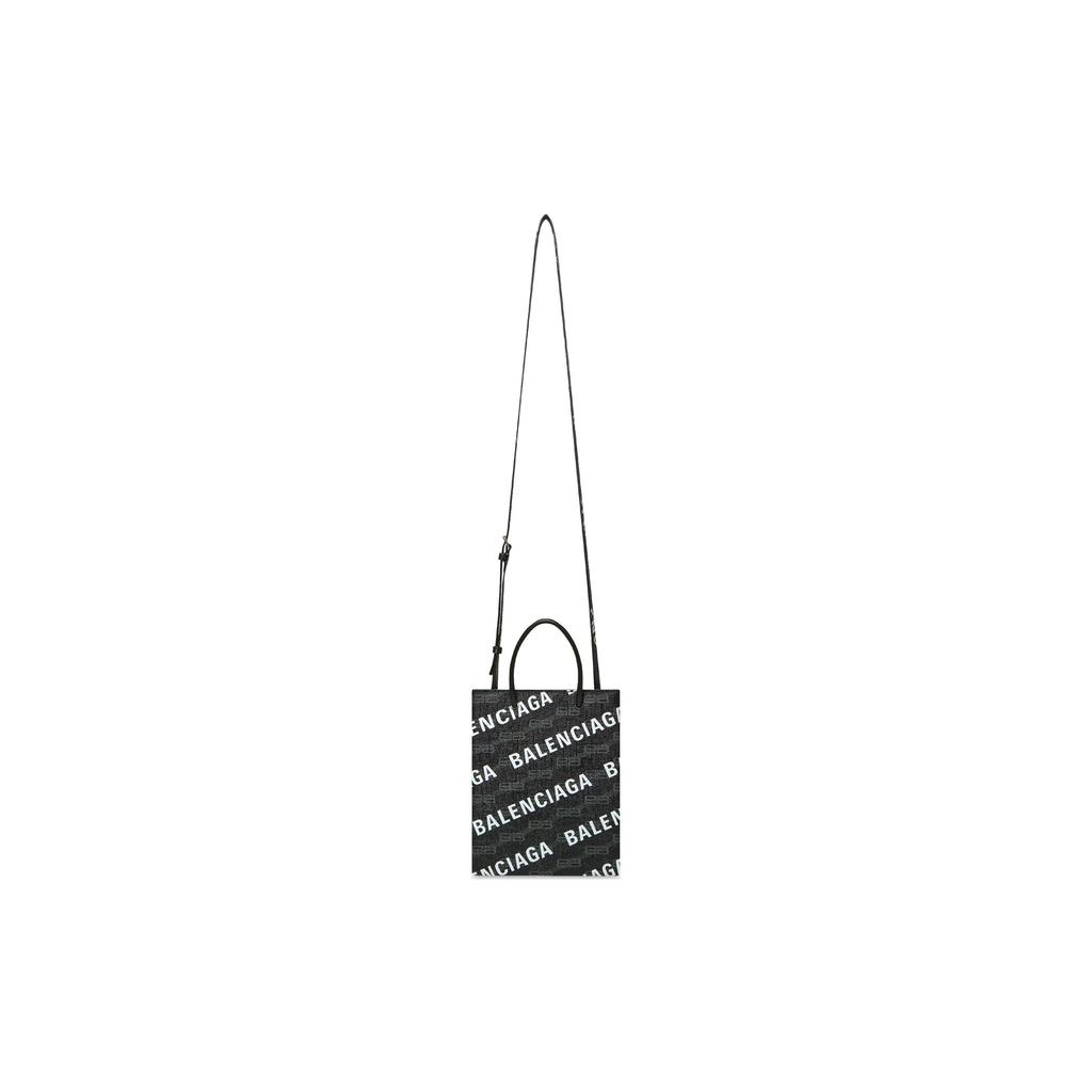 Balenciaga Bb Monogram Series Logo Print Adjustable Detachable Shoulder Strap Coated Canvas Large Shoulder Crossbody Tote Bag 693805210HB1060