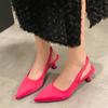 Fashion Women Heeled Sasndals Pointed Toe Shallow Mid Heels Shoes 2025 Sexy Fashion Pumps Summer Designer Slingback Sandalias De Mujer