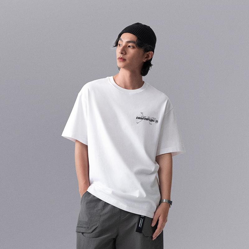 Мужские футболки Li Ning CF Tracing Черные С круглым вырезом Умеренный прямой крой ATSU597-1