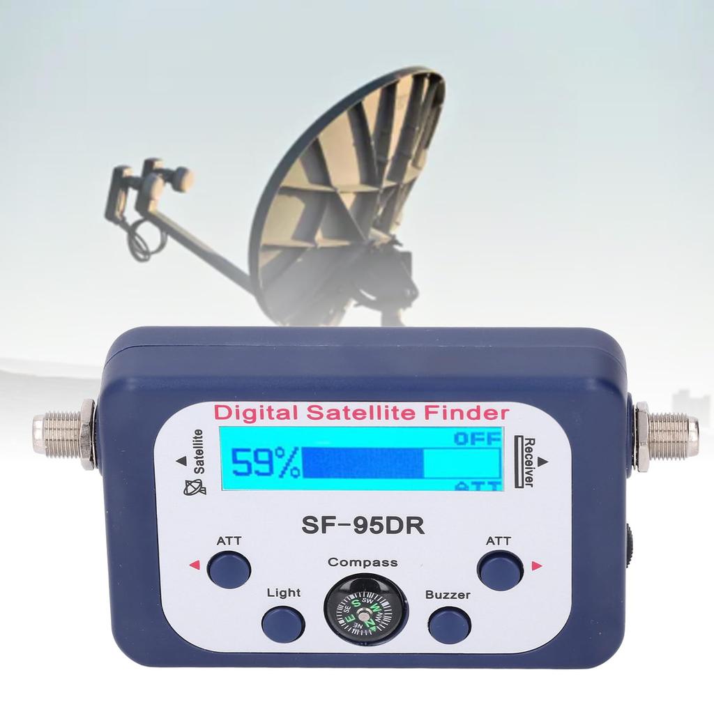 Portable Digital Satellite Signal Finder with 950-2150MHz Backlit LCD Display, Antenna Level Checker