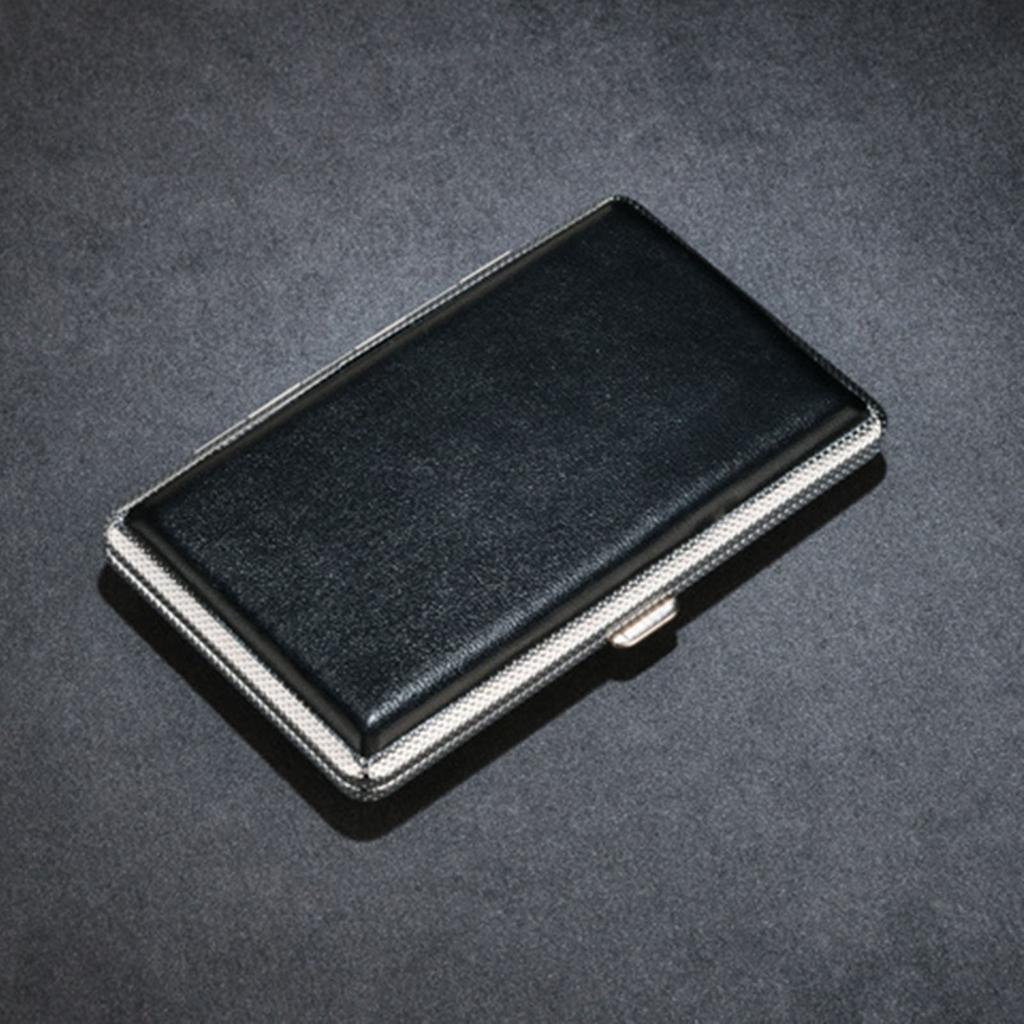 Metal PU Leather Cigarette Case Portable 20 Sticks Capacity Cigarette Holder for Men Women Smoking Accessories Box