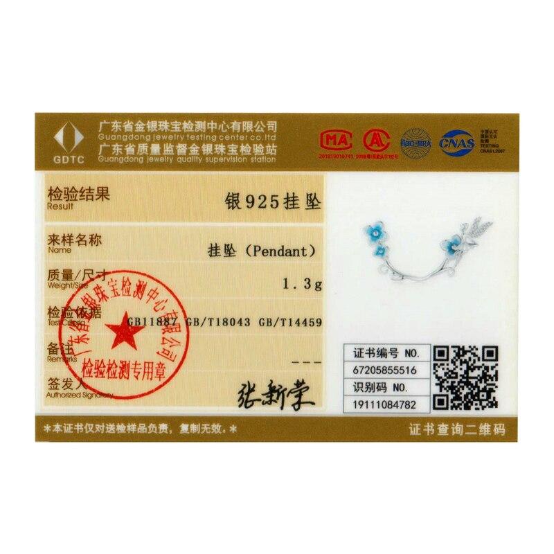 BAMOER Гортензии Стерлингового Серебра 925 пробы Синий Цветок Фея Надежда Подвески Подвески Подходит Оригинальный Браслет Ювелирные Изделия