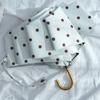 Simple Black Dot White Umbrella Curved Handle Umbrella Sunscreen Rainproof Sunny Rain Dual-purpose Ultraviolet Protection