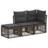 Garden Sofa Set 3 Pieces 3 Seater Gray Poly Rattan