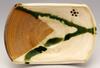 Seto Ware Miyake Oribe Boat-shaped Mukozuke (wooden Box) Yashichida Oribe 015-0009