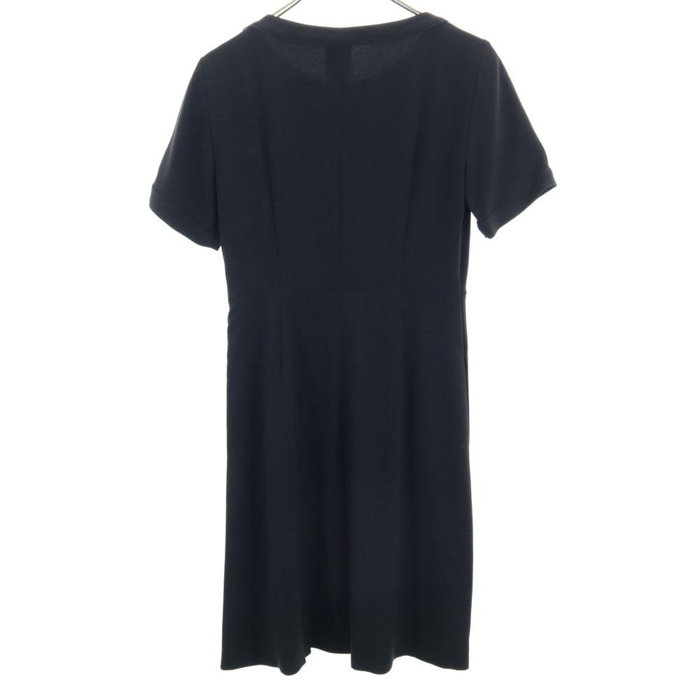 MAX MARA Weekend Однотонное платье с коротким рукавом 38 Серия Black Боковая молния Женское Б/у