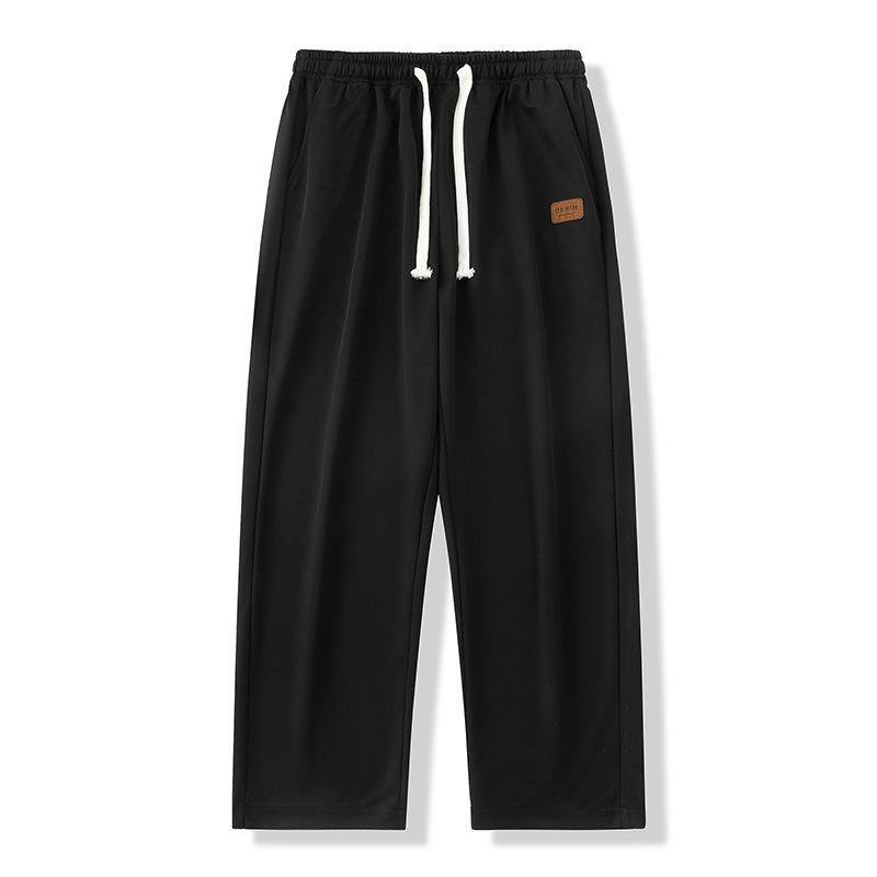 Летние спортивные брюки для мужчин Ice Silk, свободный крой для подростков, широкие брюки, осенние свободные повседневные брюки для мужчин