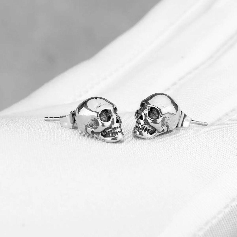Hiphop Style Skeleton Stud Earrings Creative Mini Ear Clip Personality Earrings Party Earrings