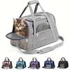 Portable Cat Carrier Bag, Breathable Polyester Soft-Sided Travel Pet Bag with Zipper Closure, Outdoor Pet Carrier