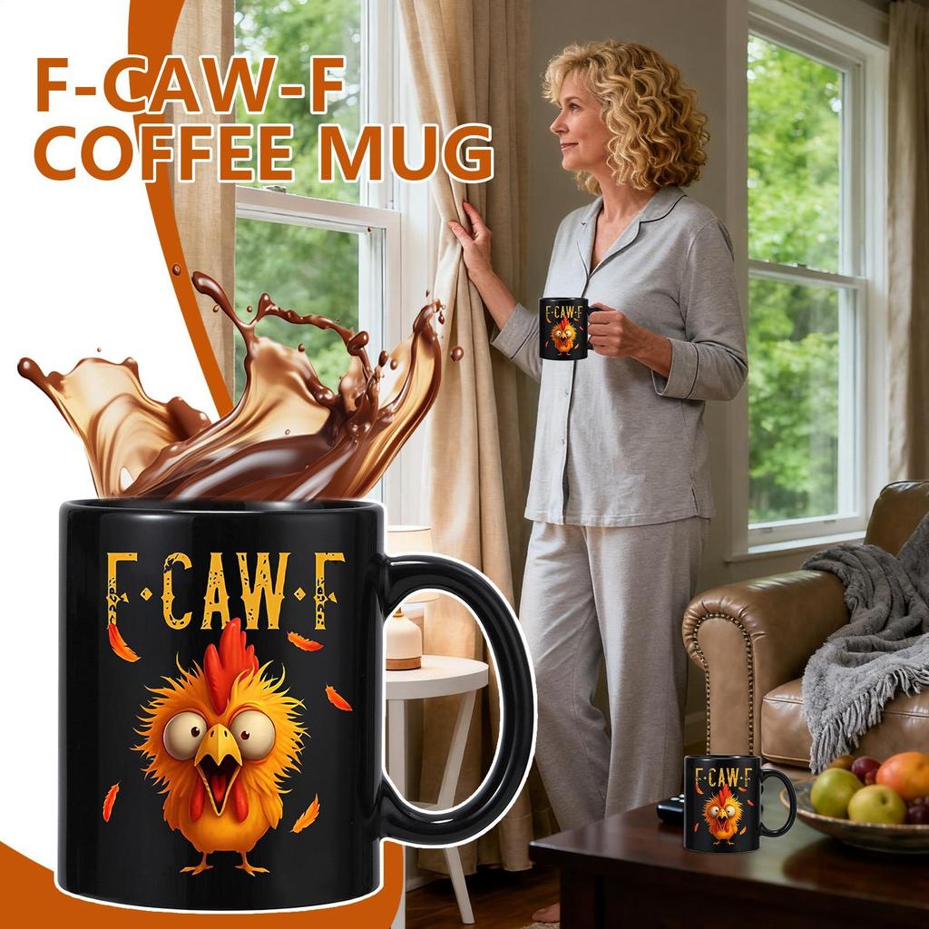 F-Caw-F Забавная курица Кофейная кружка Керамическая кружка для завтрака Новинка Петух Кофейные кружки Для женщин Мужчин Дом Работа День рождения Вечеринка