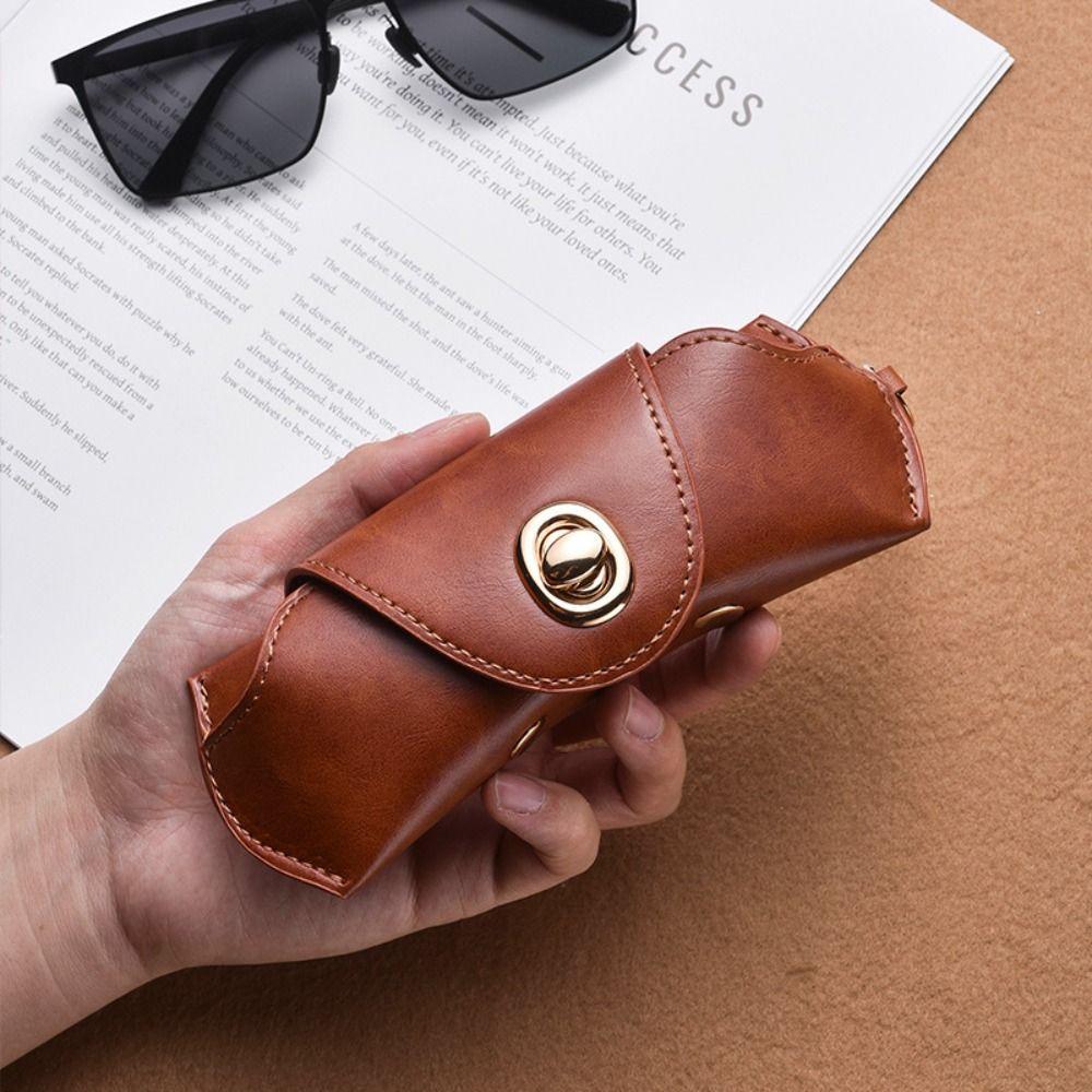 Hanging Neck Glasses Storage Bag Leather Soft Glasses Case Sunglasses Case Eyeglasses Accessories