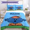 3pcs Custom Name Mr. Men and Little Miss Bedding Set Duvet Cover Closure Includes 1 Duvet Cover & 2 Pillowcases, Soft and Comfortable for All Seasons.