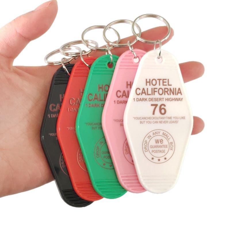 Vintage Acrylic Motel Room Keychain: Retro & Durable Design