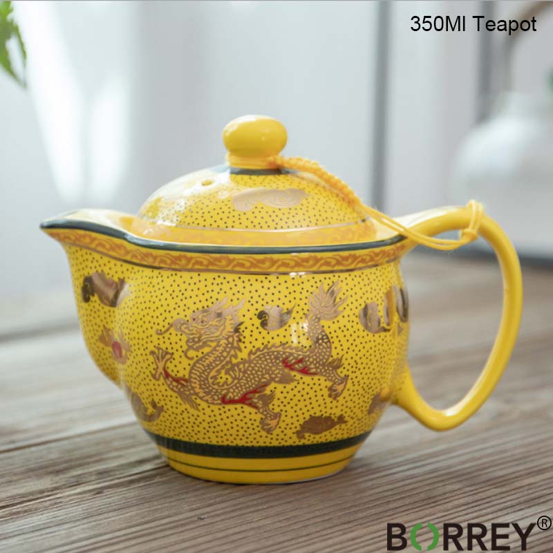 BORREY 350 мл керамический чайник для заварки фарфоровый чайник Цзиндэчжэнь с фильтром из нержавеющей стали чайник пуэр синий и белый чайный сервиз