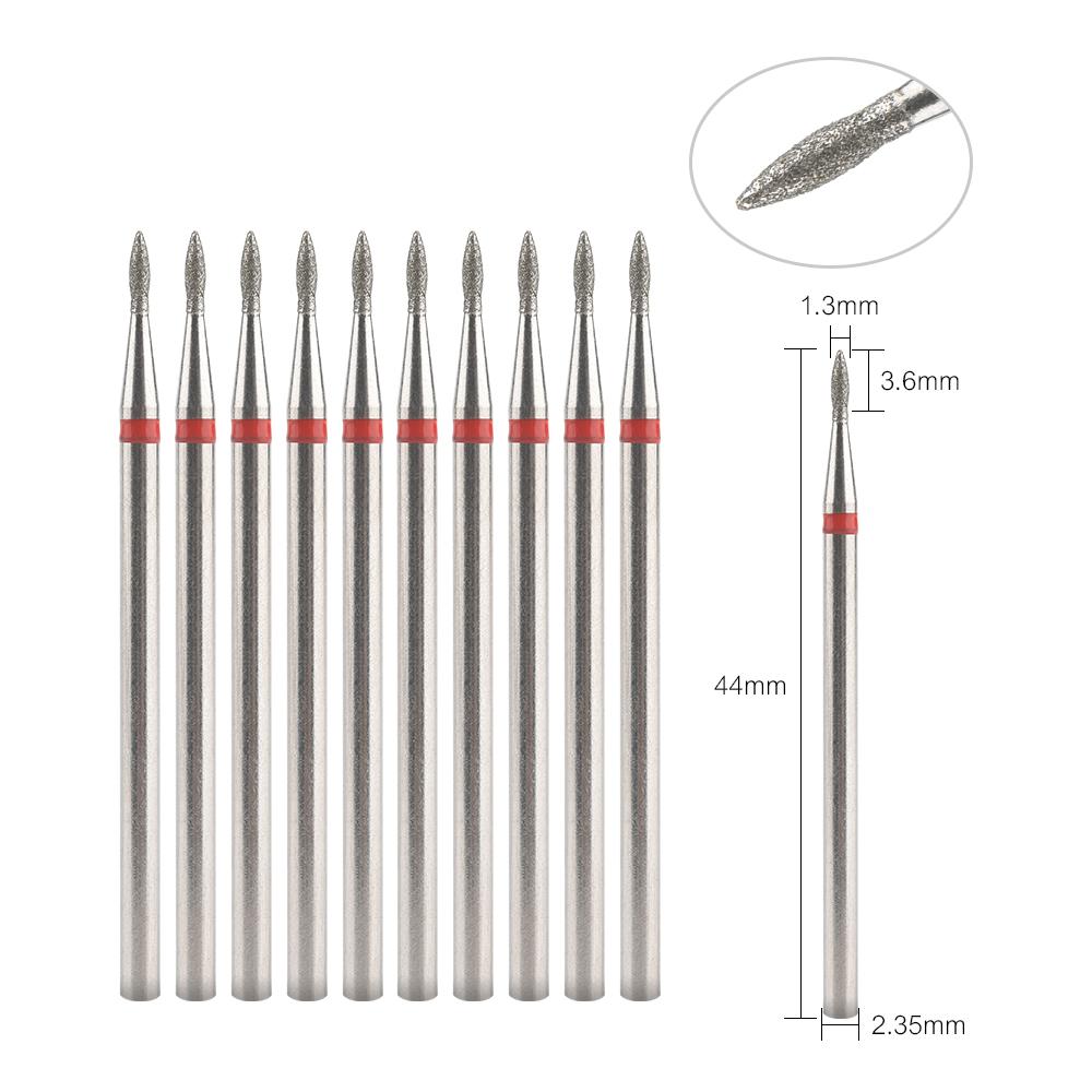 10 шт., сверла для ногтей, алмазные борфрезы, шлифовальные насадки, аксессуары для гель-лака для ногтей, инструмент для дизайна ногтей, хвостовик, резьба, полировка
