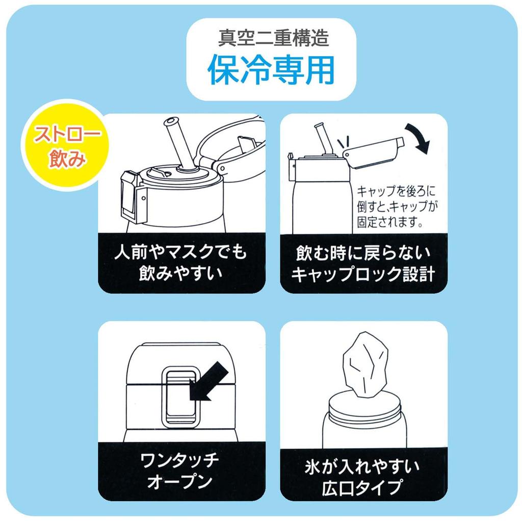 Skater Вакуумная двойная структура прямая питьевая кружка из нержавеющей стали бутылка одно нажатие открывается 350 мл Tama Friends 350 мл вакуумная двойная структура прямая