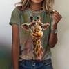Funny Cat Pattern T-Shirt For Women Cute Animal 3D Printed T Shirts Summer Fashion Oversized Tees Short Sleeves Round Neck Tops