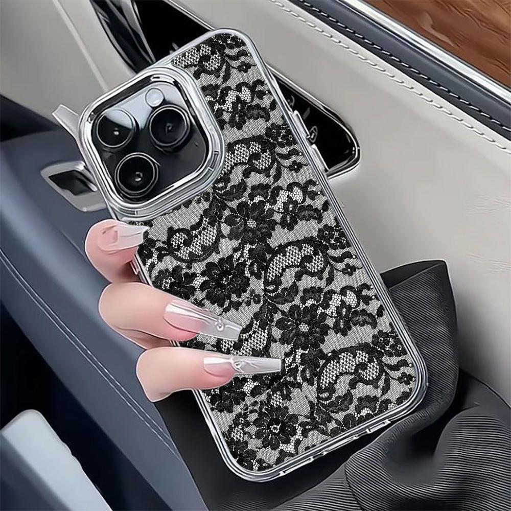 Sexy Lace Phone Case For Iphone 16 17 15 Pro Max 14 Plus 13 12 11 17Air 17E 16E Funda Phone Cover Anti-Fingerprint Coque