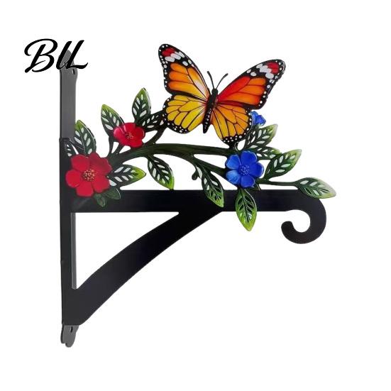 Sky Garden Wall Combination Metal Plant Hanger Hook Heavy Duty Hanging Basket Bracket Decorative Parrot Imitation Rust Orange Cat Flower Butterfly for