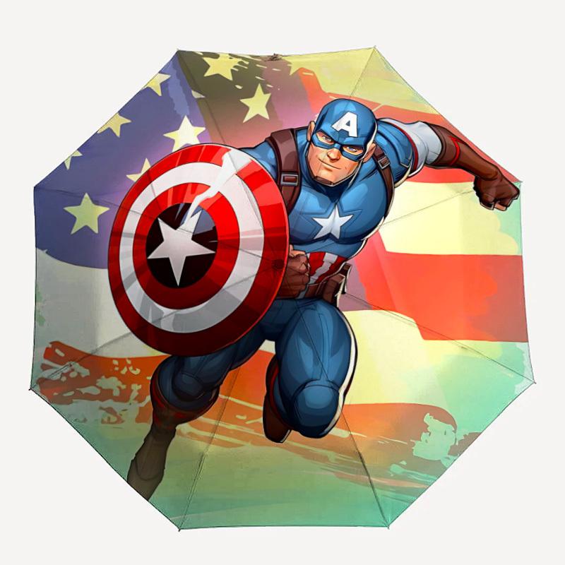 1pc Captain America, Shield Automatic Folding Umbrella - Sturdy 8-Rib Polyester Canopy,Sun-Defying Travel Companion yy251023142