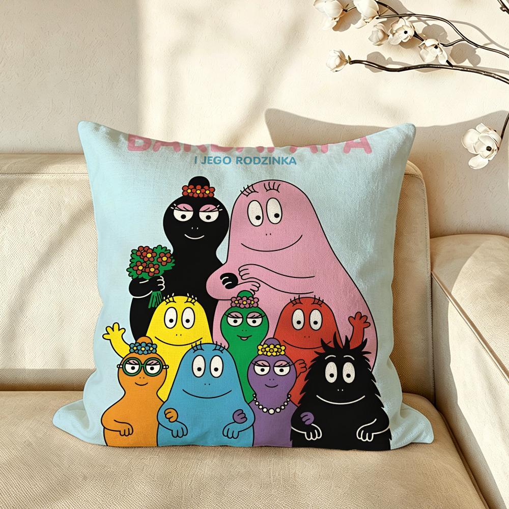 Cartoon BBarbapapa Cushion Cover Pillow Case Antidustmite Pillowcase Silky Short Plush Sofa Cushion Cover hot