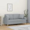 VidaXL 2-seater Sofa with Light Grey Pillows 140 Cm Fabric 3200909