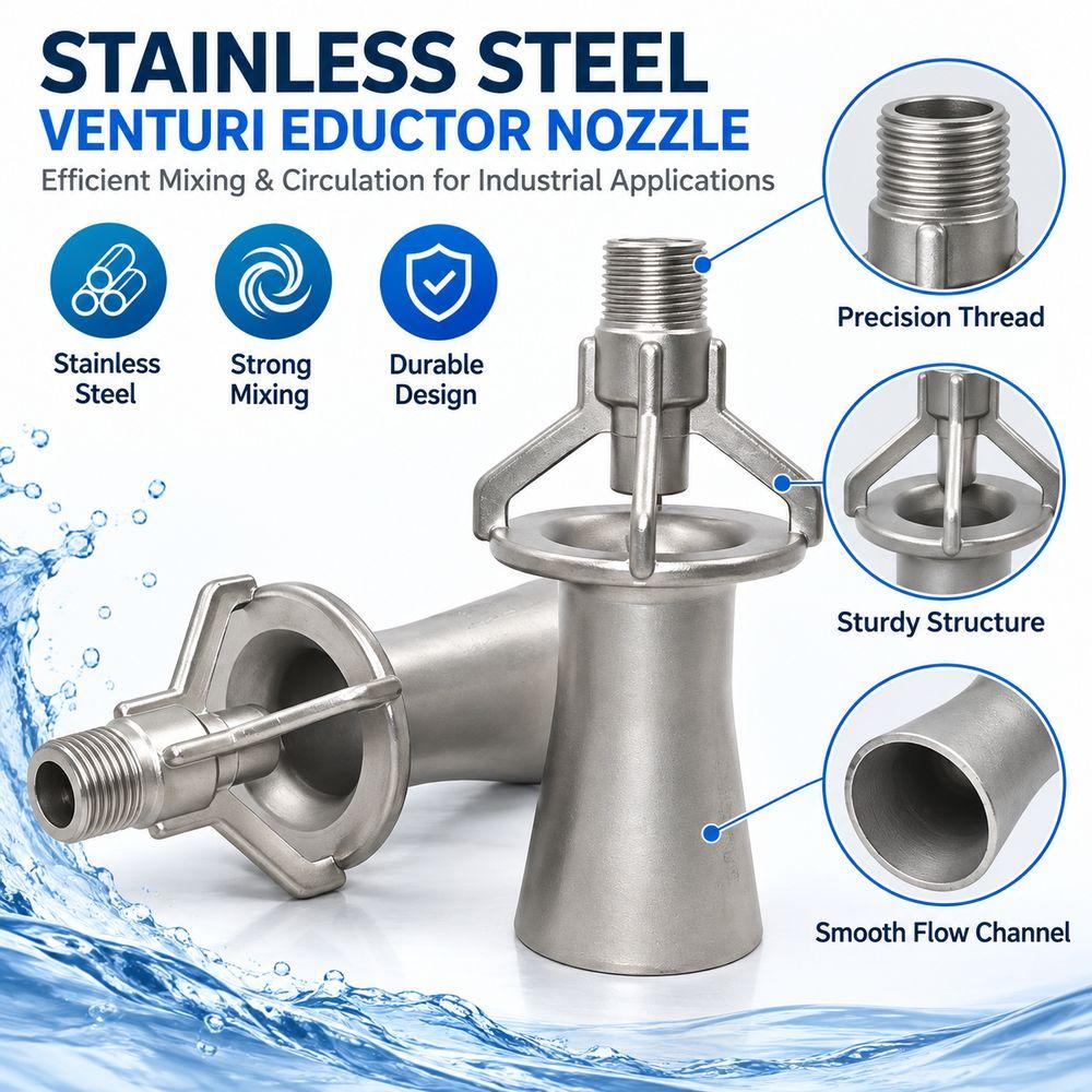 Stainless Steel Tank Mixing Eductor Bell Mouth Jet Mixing Nozzle  Electrophoretic Coating