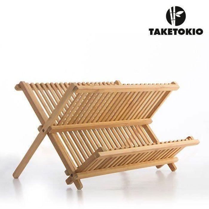 Égouttoir Vaisselle - CELLUSTOP - Pliable en Bambou - Ergonomique - Design Naturel - Ustensile Indispensable