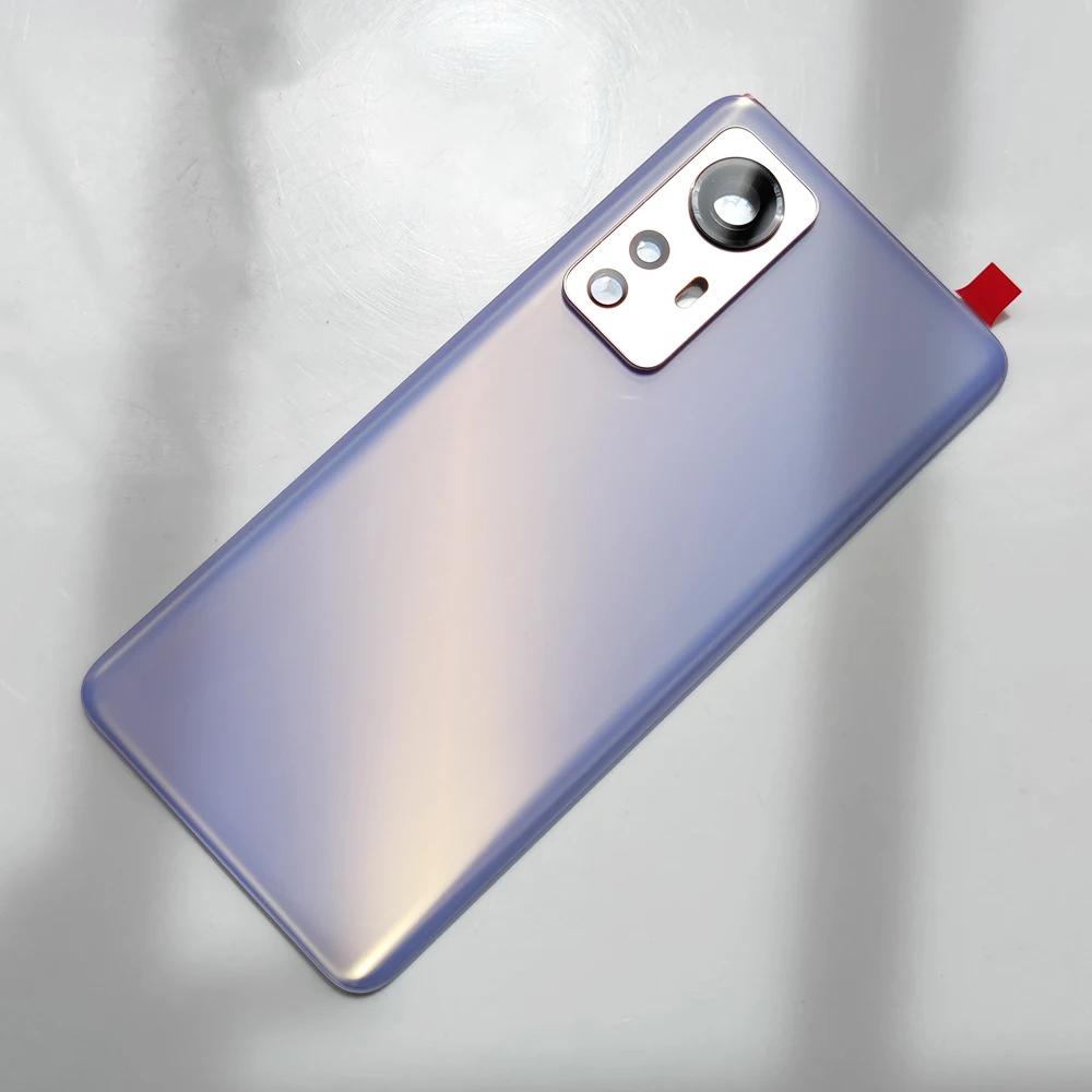 Задняя стеклянная крышка для Xiaomi 12 5G, Задняя крышка аккумулятора, Задний корпус Mi12 с объективом камеры